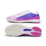 Adidas F50 Hyperfast Laceless Elite White, Pink and Blue Turf TF Football Boot