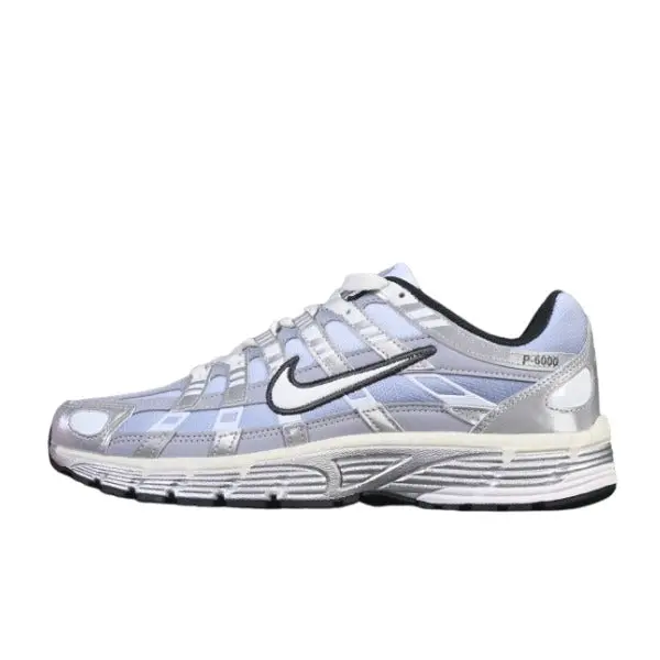 Nike P-6000 White and Silver Running Shoes - Silver/Blue