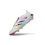 Adidas Predator 26 Elite Tongue White, Pink and Purple Firm Ground FG Football Boot