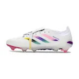 Adidas Predator 26 Elite Tongue White, Pink and Purple Firm Ground FG Football Boot