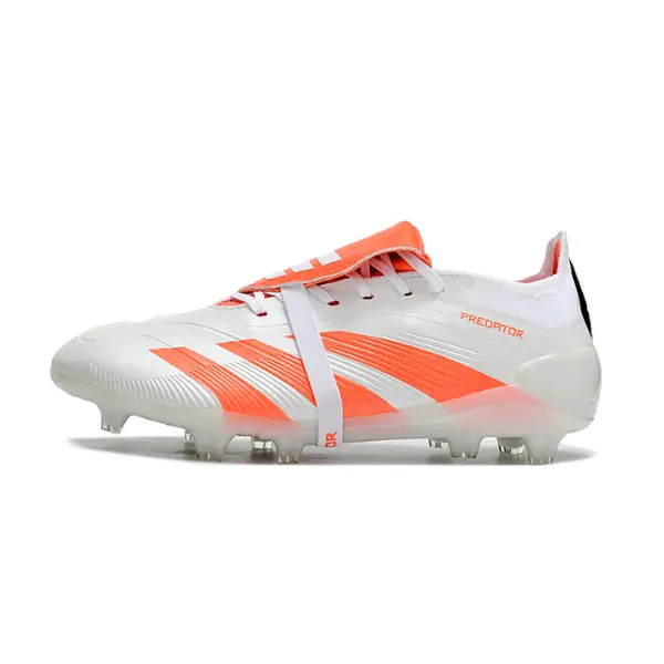 Adidas Predator 30 Elite Tongue White and Orange Firm Ground FG Kids Football Boot