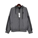 Adidas Grey and Black Windbreaker Jacket