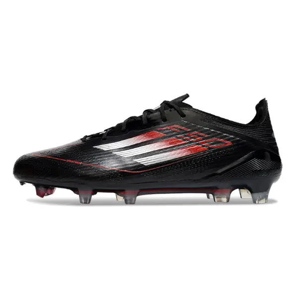 Adidas F50 Elite Black White and Red Firm Ground FG Football Boot - Black/White