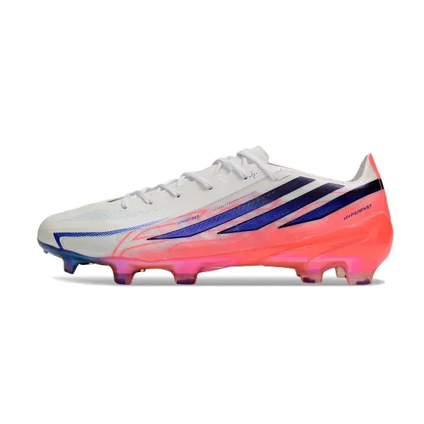 Adidas F50 Hyperfast Laced Elite White, Blue and Orange Firm Ground FG Football Boot