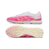 Adidas Predator 25 Elite White and Pink Turf TF Football Boot