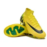 Nike Zoom Mercurial Superfly 9 Elite Yellow Green and Black Firm Ground FG Kids Football Boot