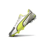 Puma King Ultimate White Gray and Yellow Firm Ground FG Football Boot
