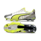 Puma King Ultimate White Gray and Yellow Firm Ground FG Football Boot