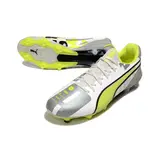 Puma King Ultimate White Gray and Yellow Firm Ground FG Football Boot