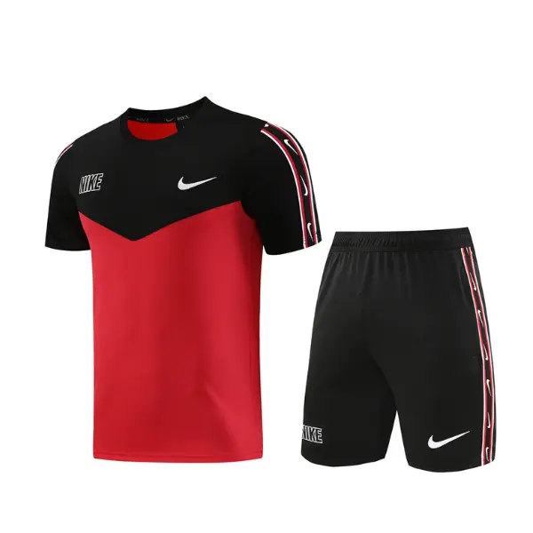 Nike Black and Red Training Set T-Shirt and Shorts