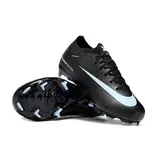 Nike Air Zoom Mercurial Vapor 16 Elite Black and Light Blue Firm Ground FG Kids Football Boot