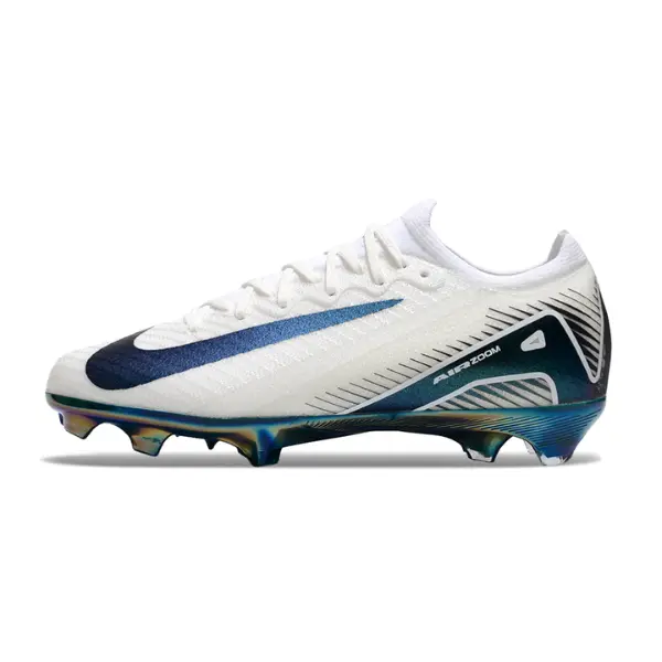 Nike Air Zoom Mercurial Vapor 16 Elite White and Green Firm Ground FG Kids Football Boot