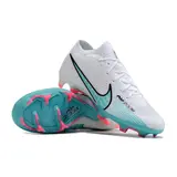 Nike Zoom Mercurial Vapor 15 Elite White Light Blue and Pink Firm Ground FG Kids Football Boot