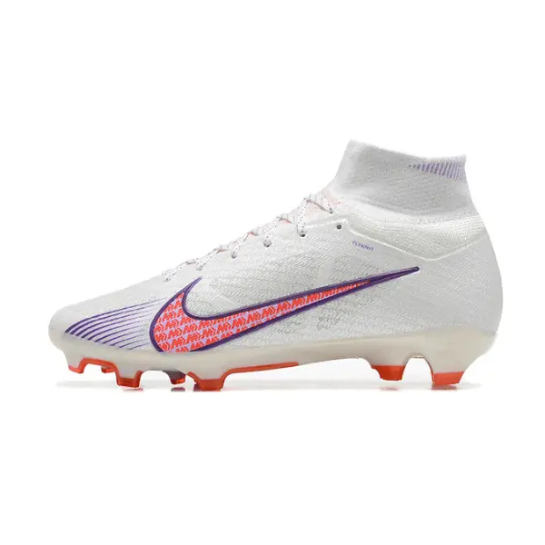 Nike Zoom Mercurial Superfly 9 Elite White and Purple Firm Ground FG Football Boot