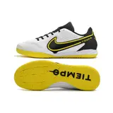 Nike Tiempo Legend 9 Elite White Black and Yellow Indoor IC Football Boot