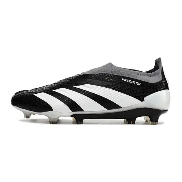 Adidas Predator 30 Elite Laceless Black White and Gray Firm Ground FG Football Boot