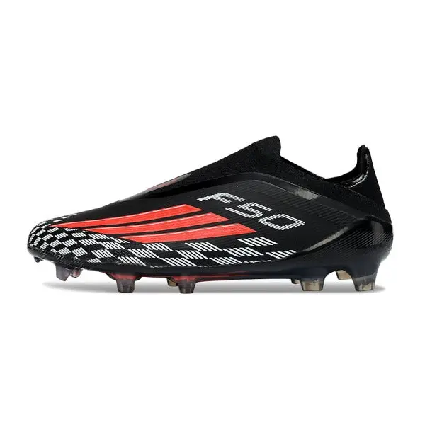 Adidas F50 Elite Laceless Black, Red and White Firm Ground FG Football Boot