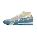 Nike x Patta Zoom Mercurial Superfly Elite White, Blue and Silver Turf TF Kids Football Boot