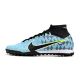 Nike Zoom Mercurial Superfly 9 Elite Light Blue and Black Turf TF Football Boot