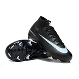 Nike Air Zoom Mercurial Superfly 10 Elite Black and Light Blue Firm Ground FG Kids Football Boot