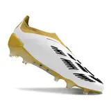 Adidas Predator 30 Elite Laceless White and Yellow Firm Ground FG Football Boot