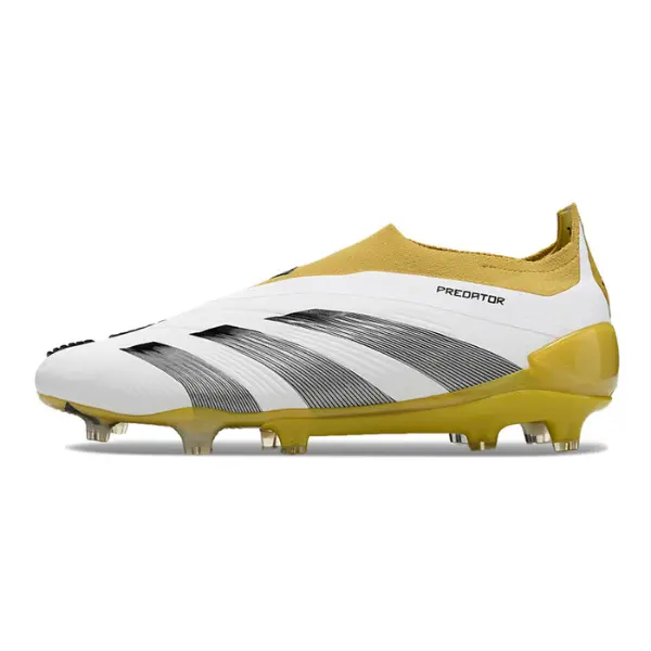 Adidas Predator 30 Elite Laceless White and Yellow Firm Ground FG Football Boot
