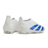 Adidas Predator 30 Elite Laceless White and Blue Kvaratskhelia Pack Firm Ground FG Football Boot