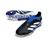 Adidas Predator 25 Elite Laceless Black White and Blue Firm Ground FG Football Boot