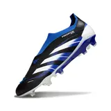 Adidas Predator 25 Elite Laceless Black White and Blue Firm Ground FG Football Boot