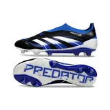 Adidas Predator 25 Elite Laceless Black White and Blue Firm Ground FG Football Boot