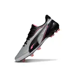 Puma King Ultimate Gray Black and Pink Firm Ground FG Football Boot