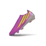 Adidas F50 Hyperfast Laceless Elite Pink and Yellow Firm Ground FG Football Boot