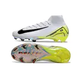 Nike Air Zoom Mercurial Superfly 10 Elite White and Light Green Firm Ground FG Football Boot