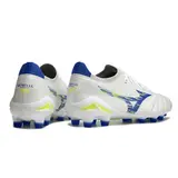 Mizuno Morelia Neo IV Elite White Blue and Yellow Firm Ground FG Football Boot