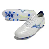 Mizuno Morelia Neo IV Elite White Blue and Yellow Firm Ground FG Football Boot