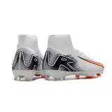 Nike Air Zoom Mercurial Superfly 10 Elite White Black and Orange Firm Ground FG Football Boot