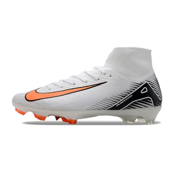 Nike Air Zoom Mercurial Superfly 10 Elite White Black and Orange Firm Ground FG Football Boot