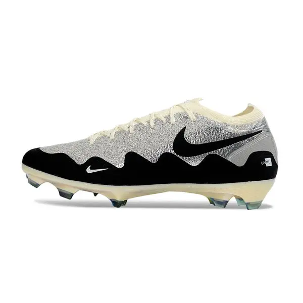 Nike x Patta Mercurial Vapor Elite Silver, Black and White Firm Ground FG Football Boot