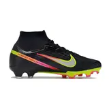 Nike Zoom Mercurial Superfly 9 Elite Black Pack Firm Ground FG Kids Football Boot - Black/Volt/Pink