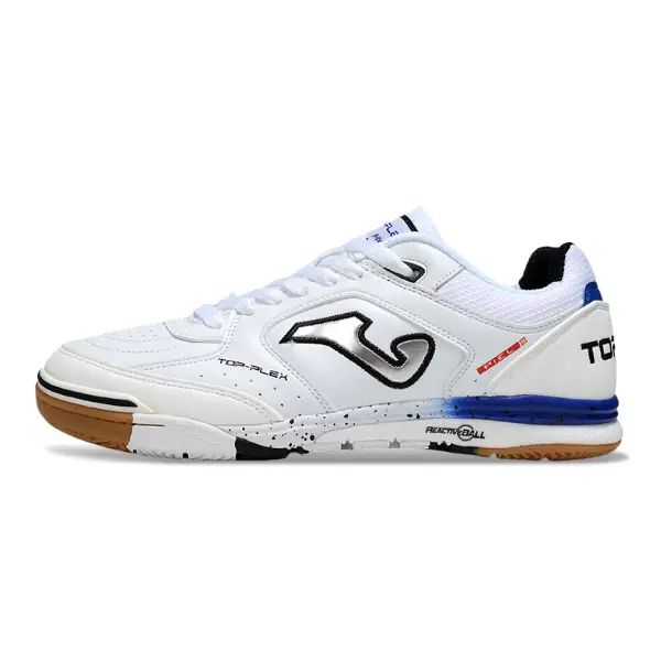 Joma Top Flex Rebound White Indoor IC Football Boot - Blue/Gum Sole