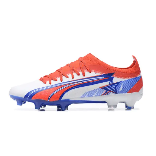 Puma Ultra Ultimate Black and White Firm Ground FG Football Boot - White/Orange