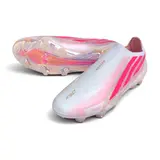 Adidas F50 Hyperfast Laceless Elite Light Pink and White Firm Ground FG Football Boot