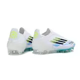 Adidas F50 Elite Laceless White, Blue and Black Firm Ground FG Football Boot