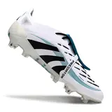 Adidas Predator 25 Elite Tongue White and Blue Firm Ground FG Football Boot