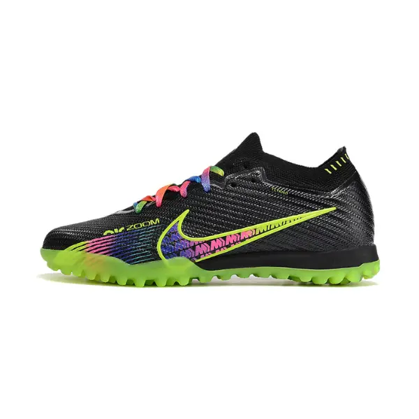 Nike Zoom Mercurial Vapor 15 Elite Black and Colorful Kids Football Boot Turf TF
