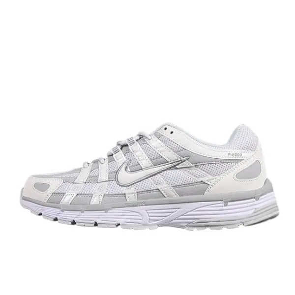 Nike P-6000 White Running Shoes - White/Silver