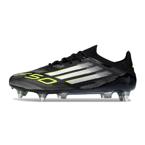 Adidas F50 Primeknit Elite Black White and Green Mixed Studs SG Football Boot