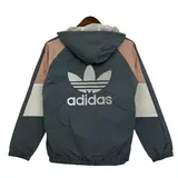 Adidas Gray Pink and White Windbreaker Jacket