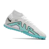 Nike Zoom Mercurial Superfly 9 Elite White and Blue Turf TF Football Boot