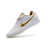 Nike Tiempo 7 R10 Elite White and Golden Indoor IC Football Boot